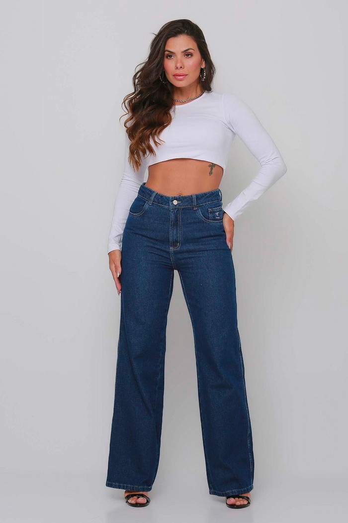 Calça Jeans Wide Leg Escura 24404