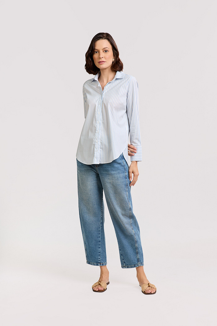 CAMISA LISTRADA ALGODAO MALU 