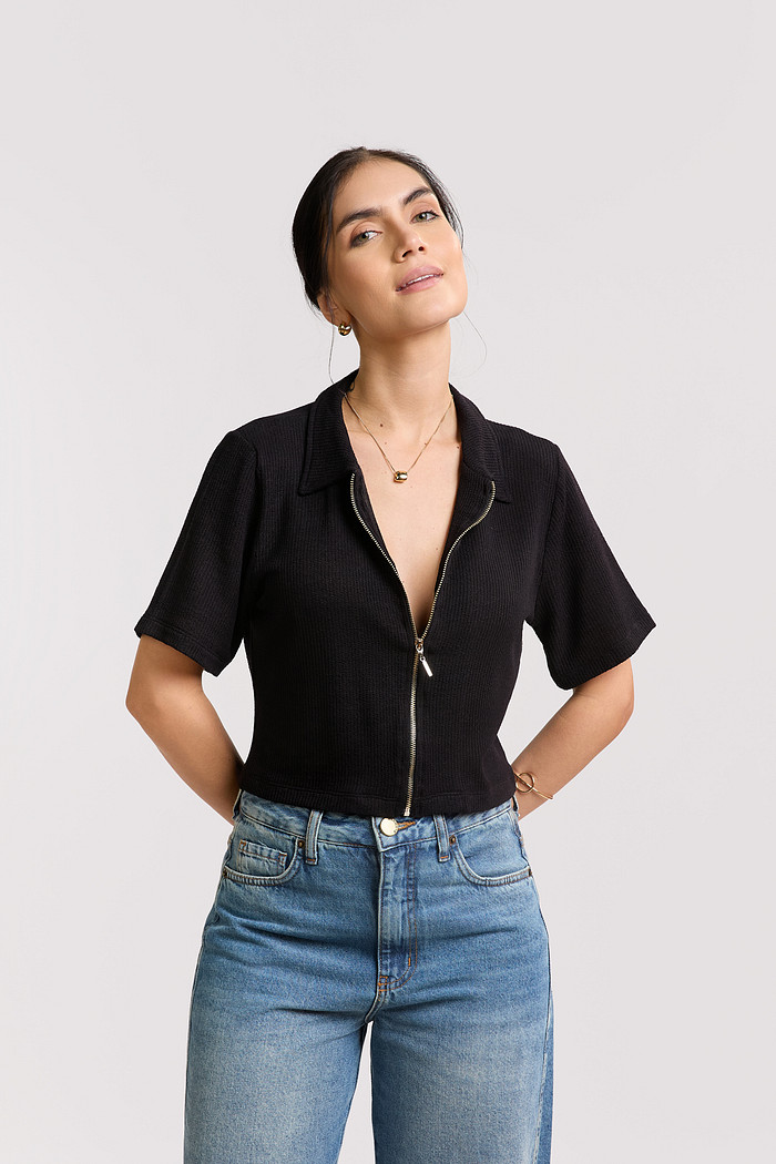 BLUSA ZIPER FRONTAL VISCOSE LAURA