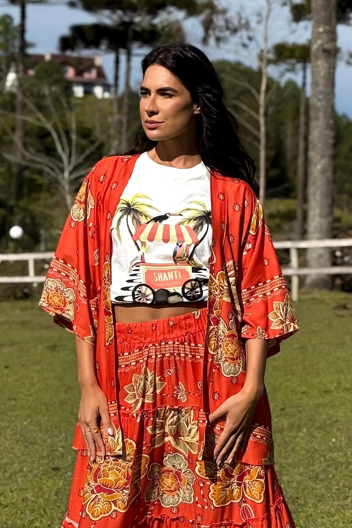 KIMONO VISCOSE FLORA CONSTANTE 