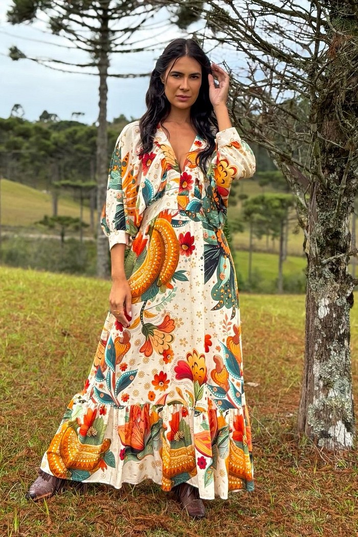 VESTIDO VISCOSE PRIMAVERA DE COR