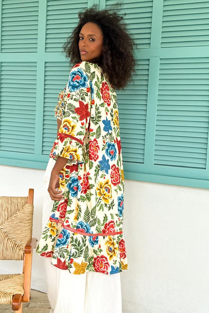 KIMONO VISCOSE TAPEDE DE CORES