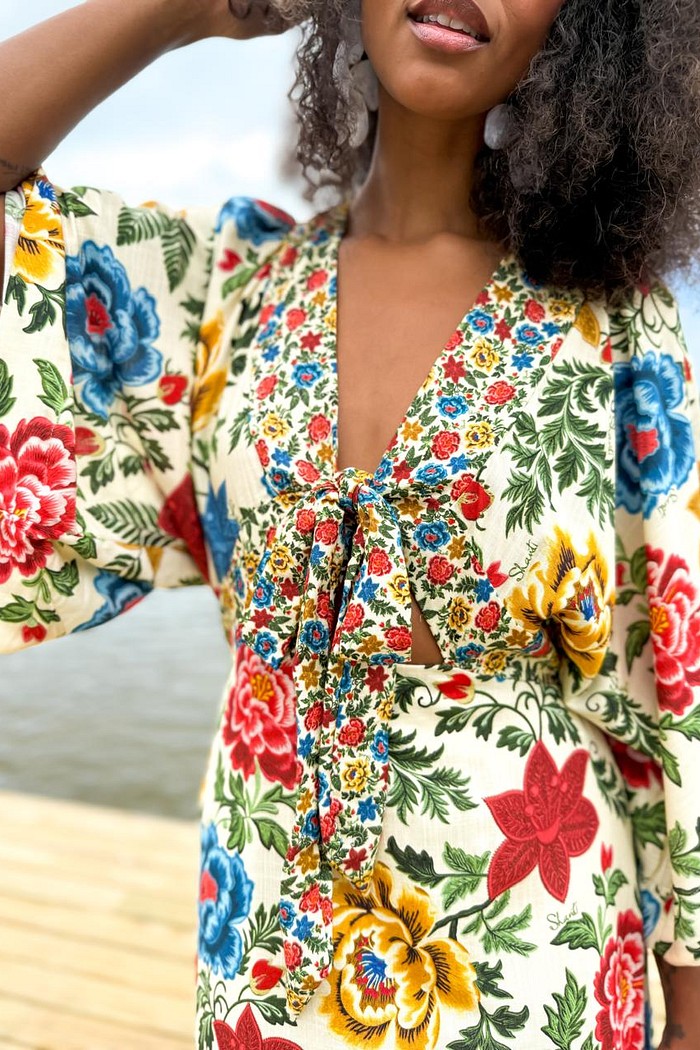 VESTIDO LONGO VISCOSE TAPETE DE CORES