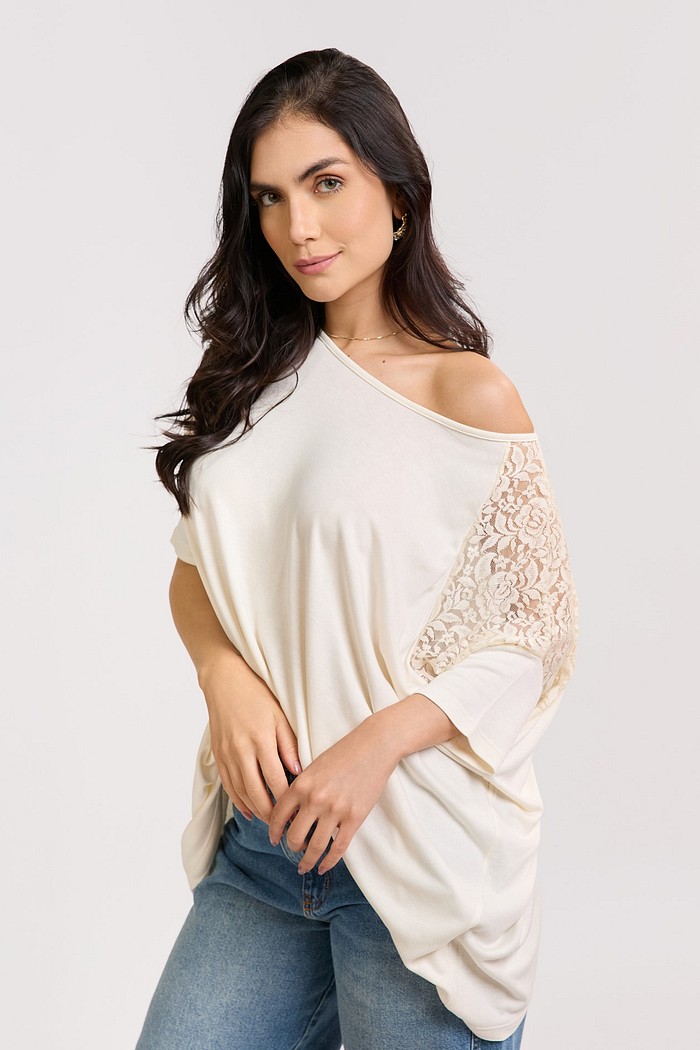 BLUSA VISCOSE COM RENDA BEATRIZ