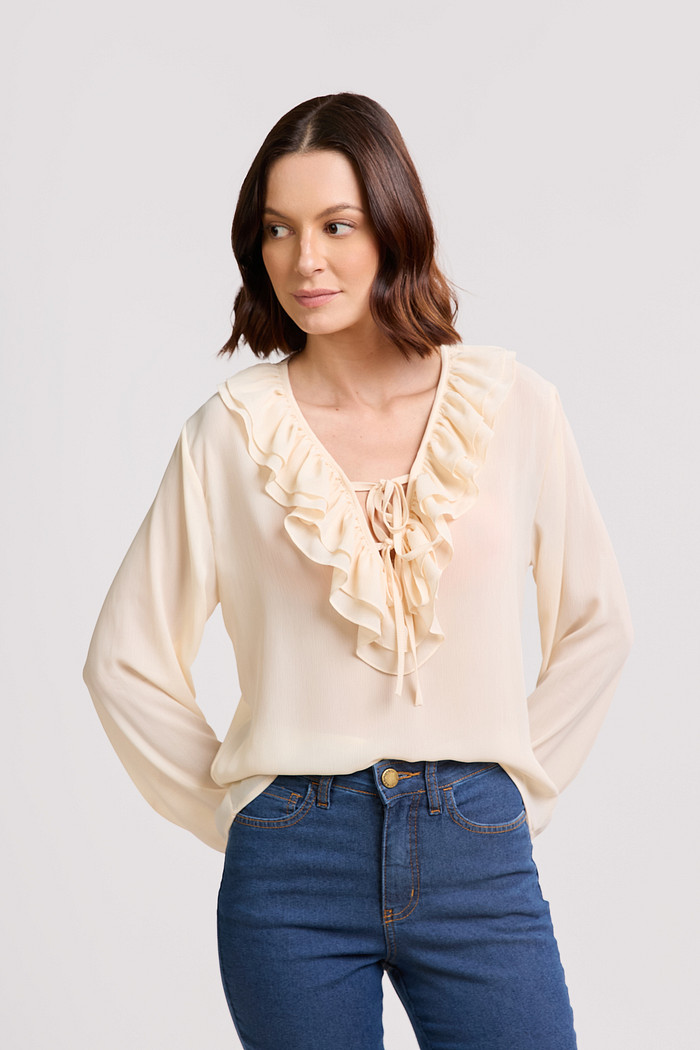 BLUSA MANGA LONGA BABADOS JADE