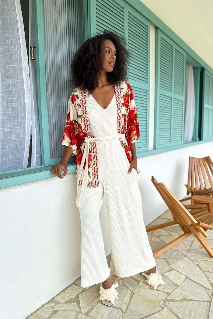 KIMONO VISCOSE JARDIM REAL 