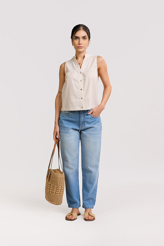 BLUSA LISTRADA ALGODAO MALU