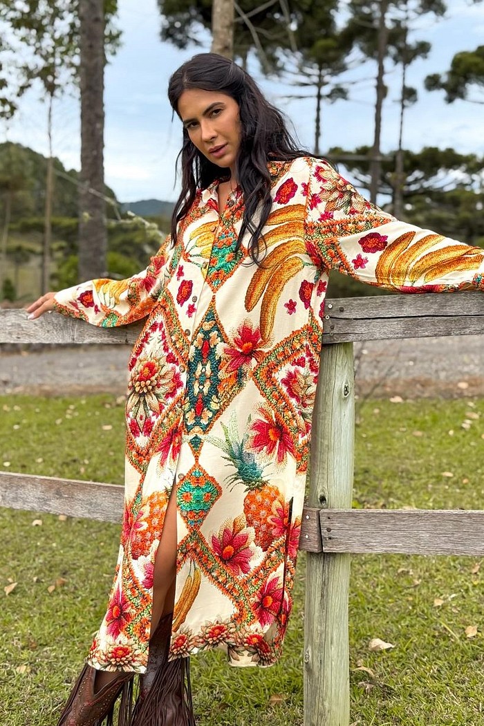 CHEMISE VISCOSE FLORA ILUMINADA 