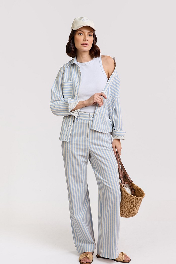 CALCA LISTRADA ALGODAO ZOE