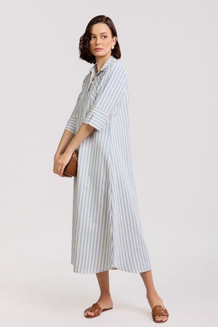 CHEMISE LISTRADA ALGODAO ZOE