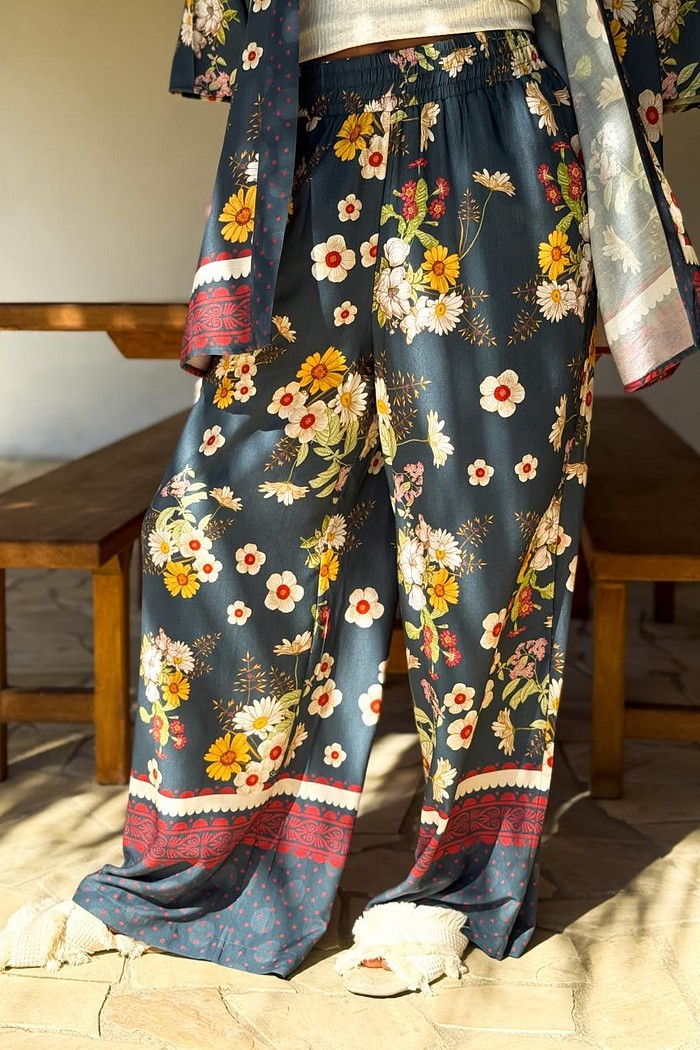 CALÇA RETA VISCOSE NOITE FLORIDA