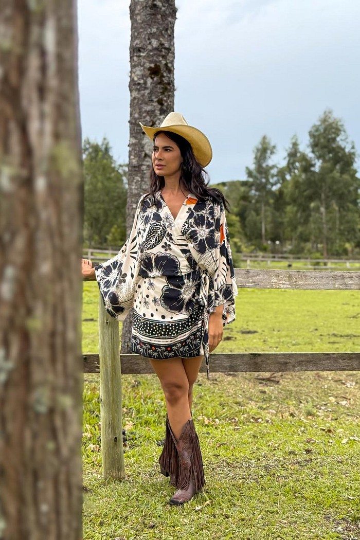 VESTIDO VISCOSE TRANSPASSADO SABOR DE SOL