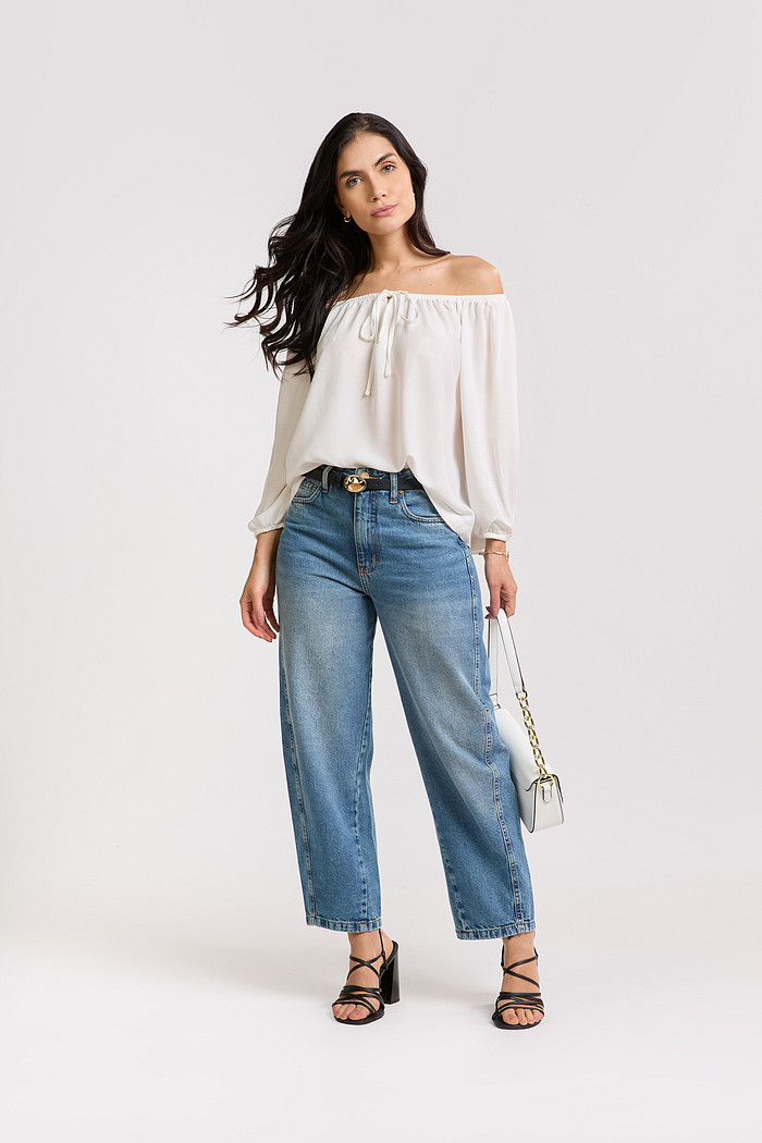 BLUSA VISCOSE OMBRO A OMBRO ISA