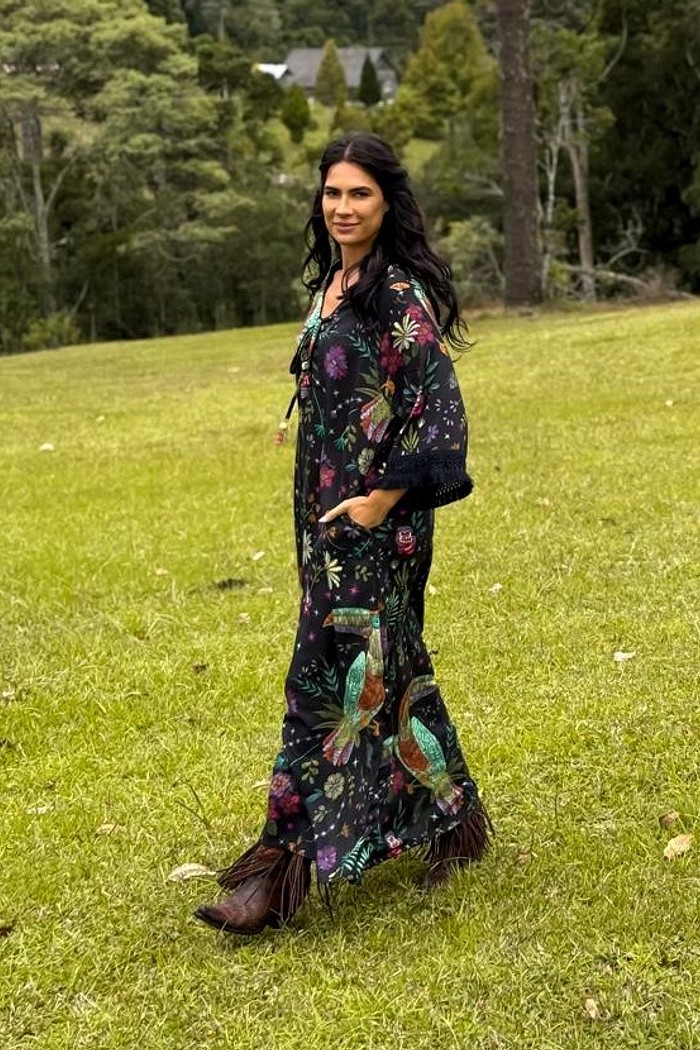 VESTIDO VISCOSE FLORAL DE VERAO
