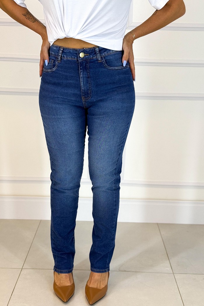 CALCA JEANS FEMININA RETA