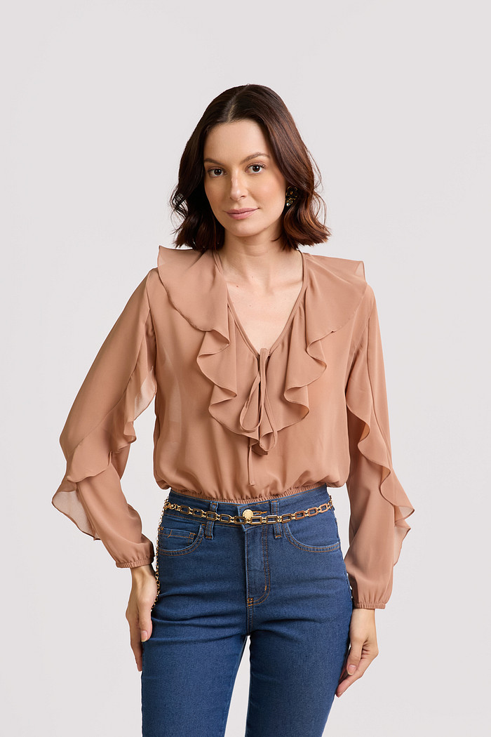 BLUSA BABADOS DECOTE E MANGAS ISIS