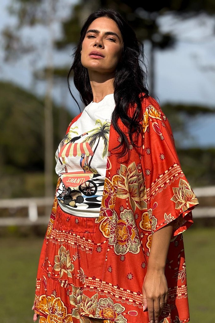 KIMONO VISCOSE FLORA CONSTANTE 