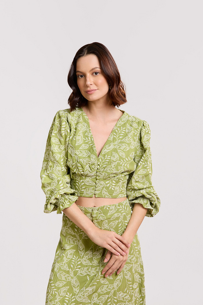 BLUSA BORDADA VISCOSE FLORA