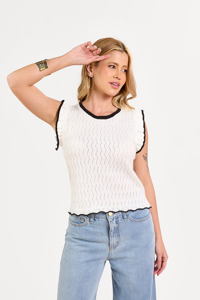 BLUSA BABADO MANGAS MISSONI