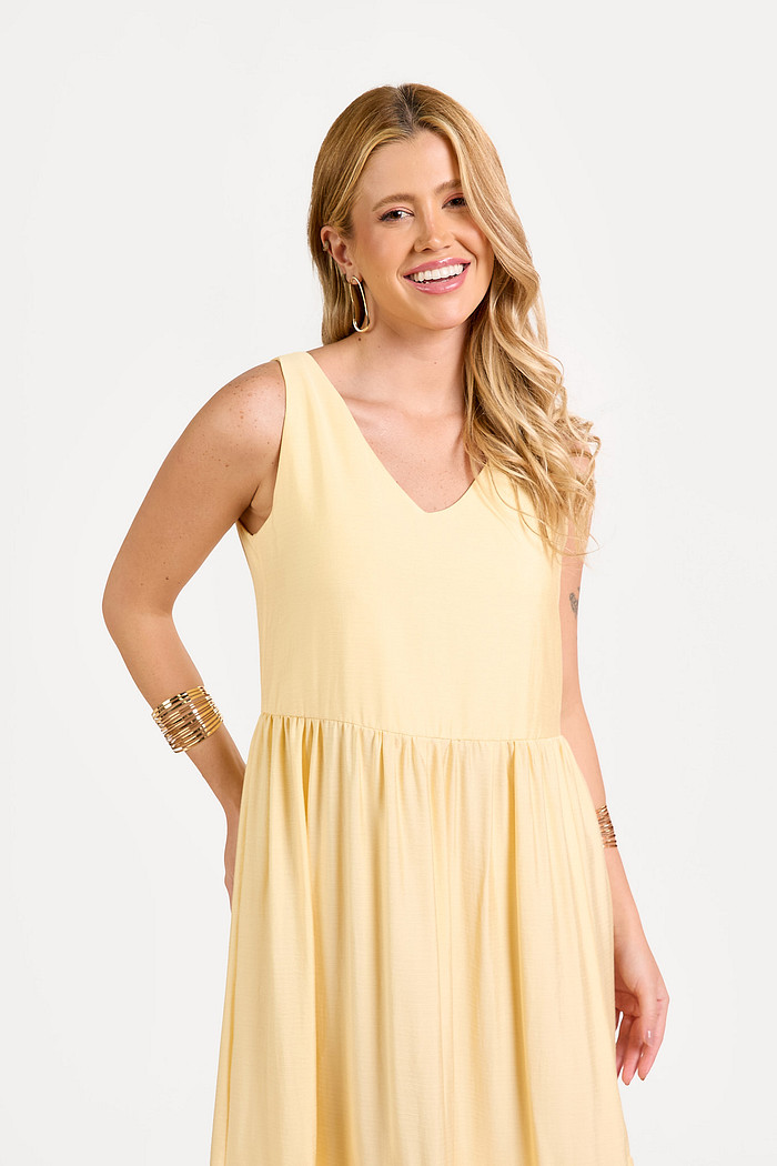 VESTIDO LONGO NERVURAS MARE ALTA BV