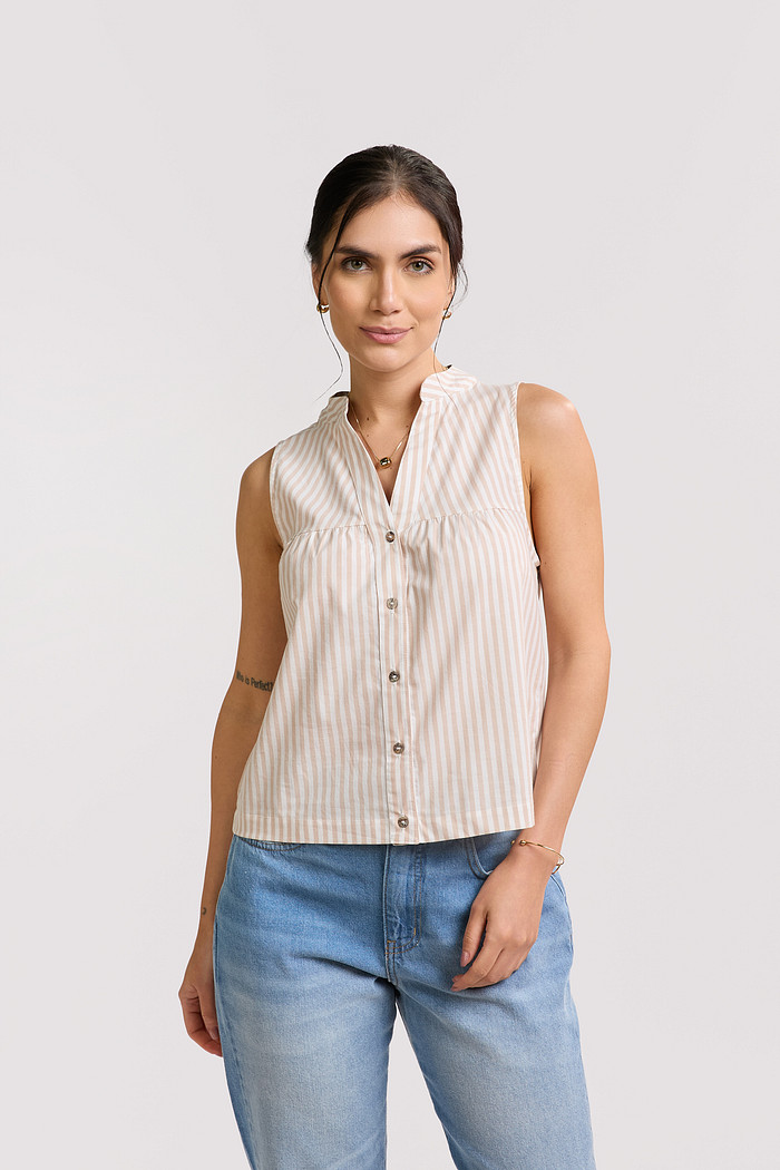 BLUSA LISTRADA ALGODAO MALU