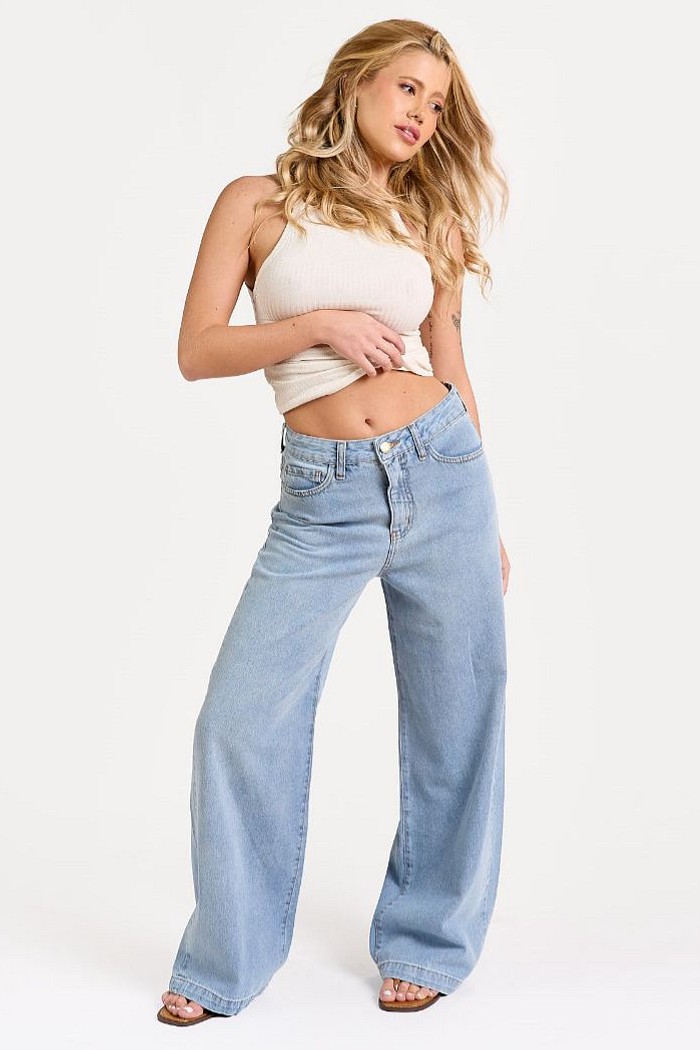CALCA JEANS WIDE LEG