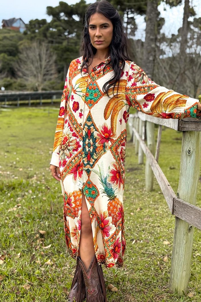 CHEMISE VISCOSE FLORA ILUMINADA 