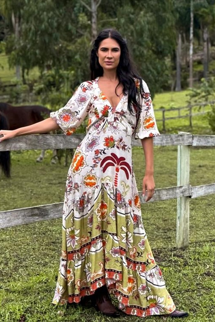 VESTIDO VISCOSE LENÇO SOLAR