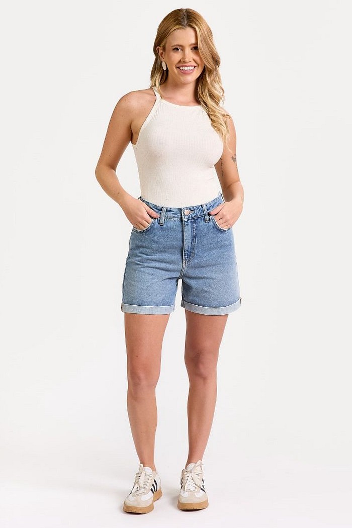BERMUDA JEANS HIGH WAIST
