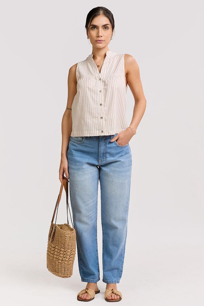 BLUSA LISTRADA ALGODAO MALU