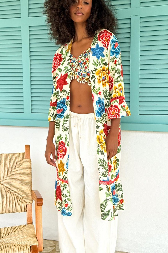 KIMONO VISCOSE TAPEDE DE CORES