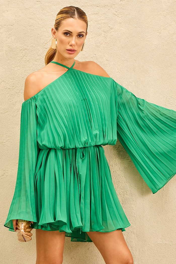 VESTIDO CURTO PLISSADO