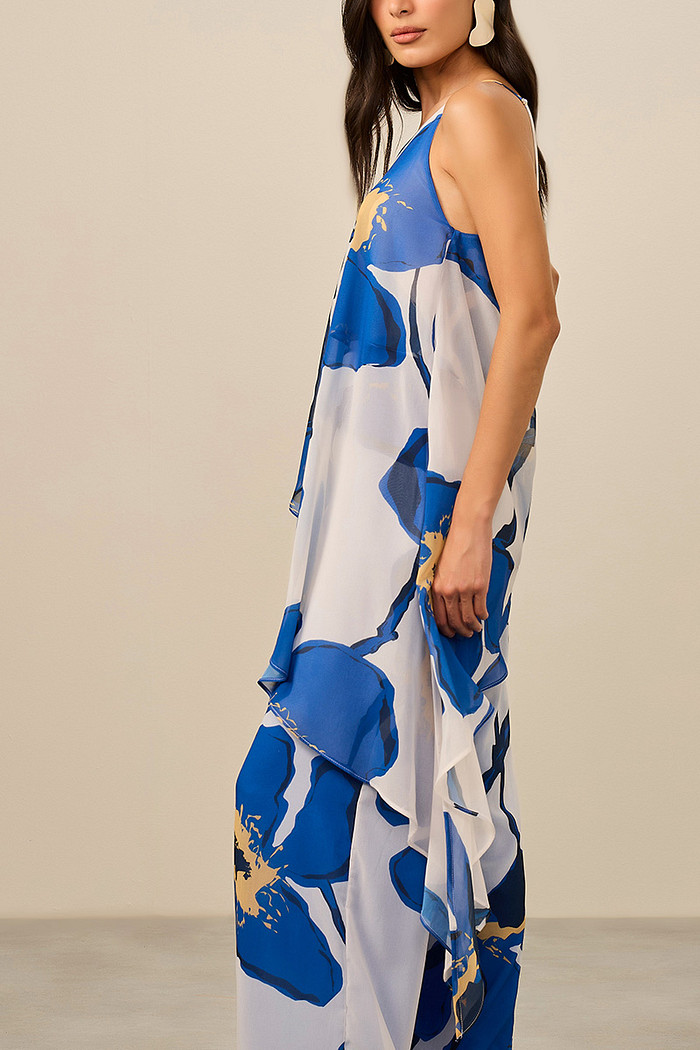 BLUSA CHIFFON ASSIMÉTRICA ESTAMPADA