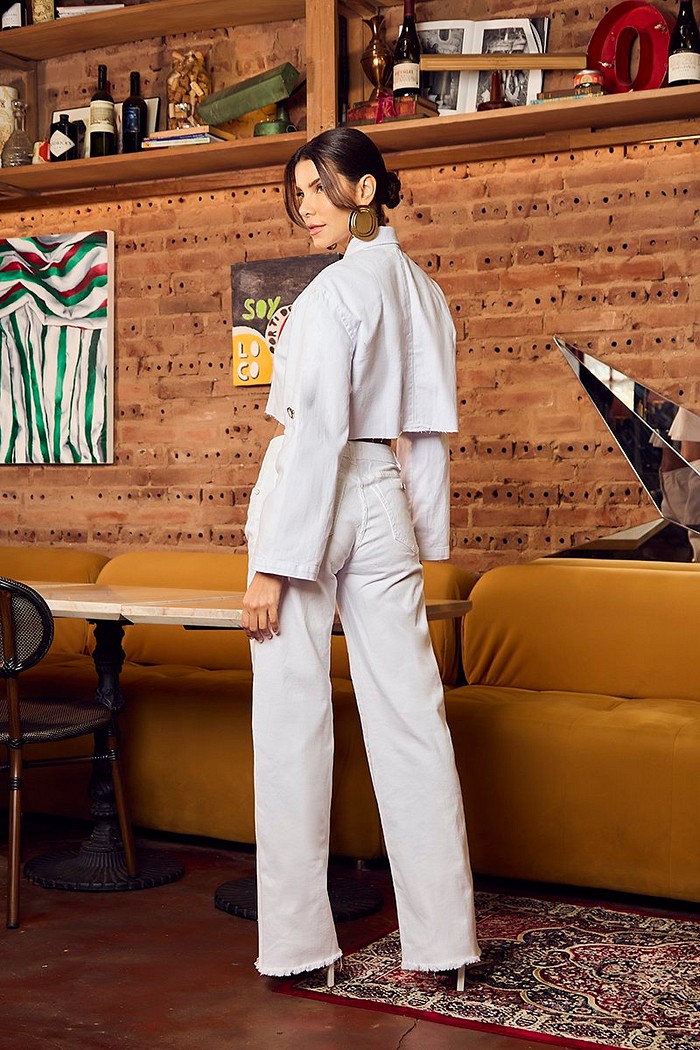 Calca Sarja Wide Leg rzm