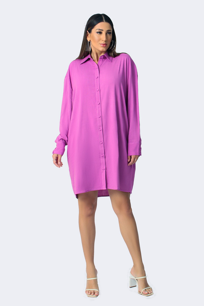 Vestido Camisa Detalhe Botoes Luleg 322