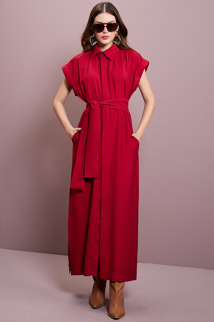 VESTIDO ALFAIATARIA COM FAIXA