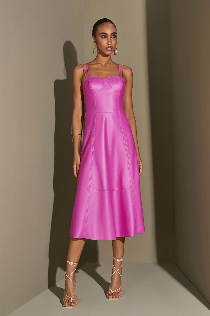 Vestido Midi Leather Fake 523