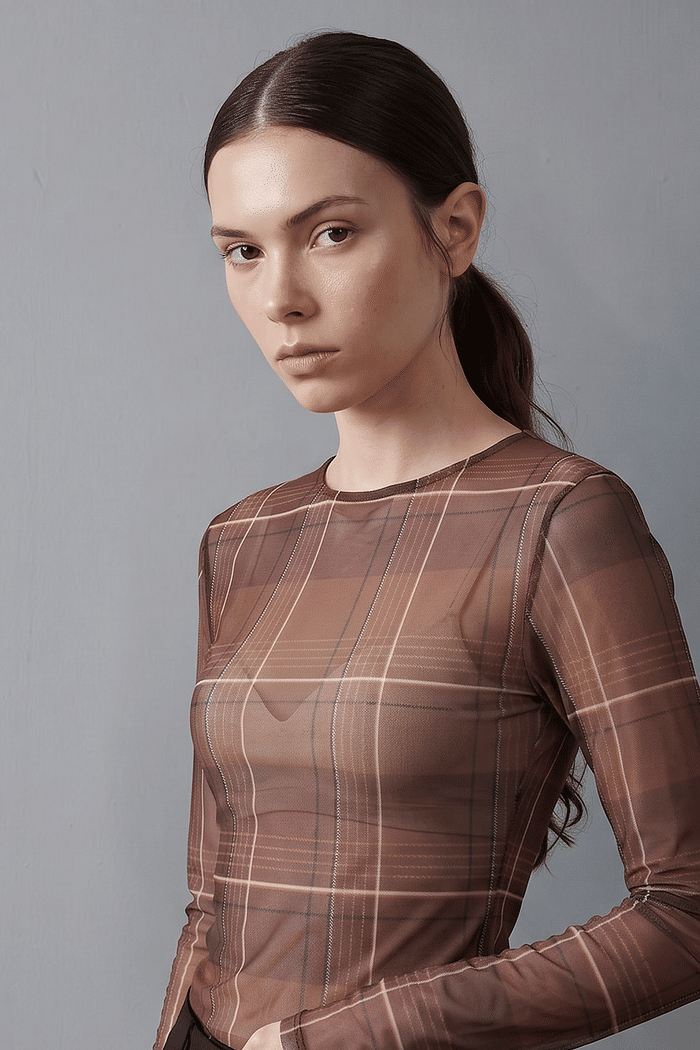 BLUSA TULE ESTAMPA XADREZ CLÁSSICO