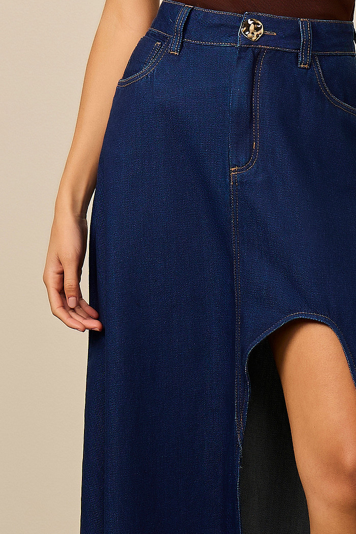 SAIA JEANS MIDI COM ABERTURA