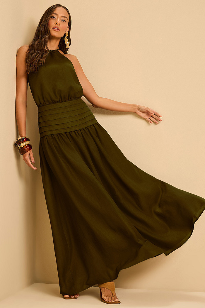 VESTIDO LONGO FLUIDO LINHO