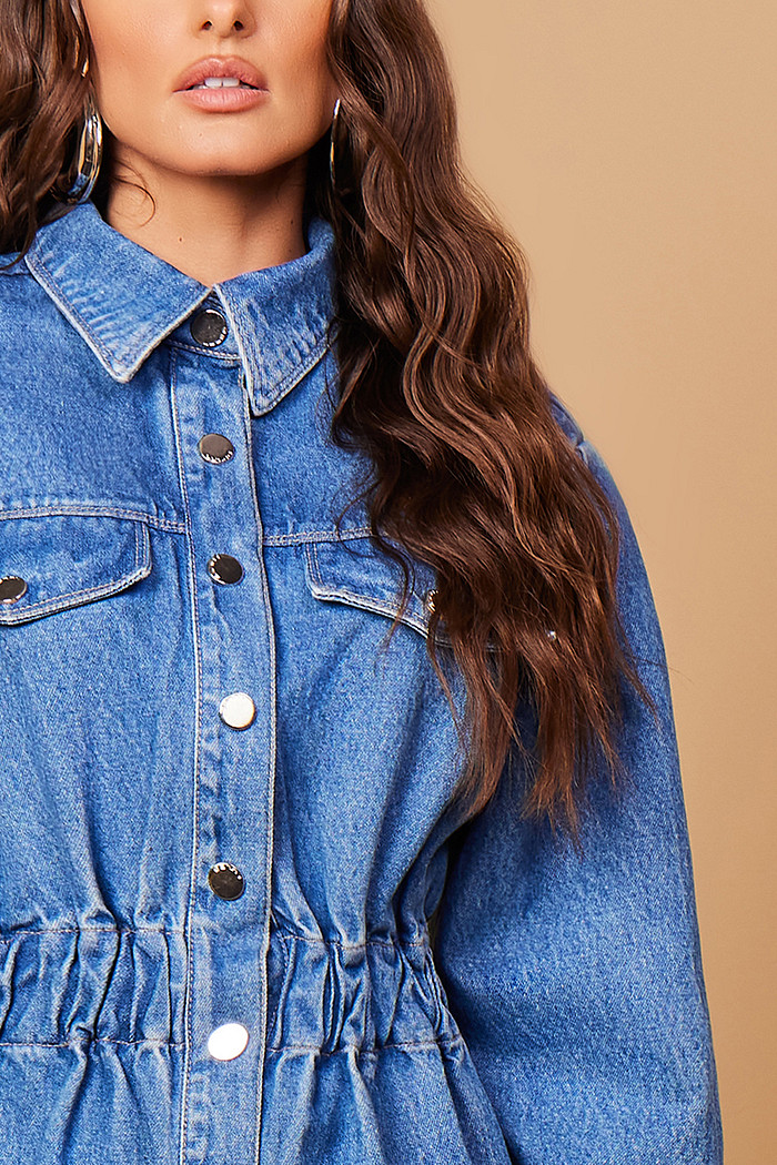 PARKA JEANS ACINTURADO ELÁSTICO