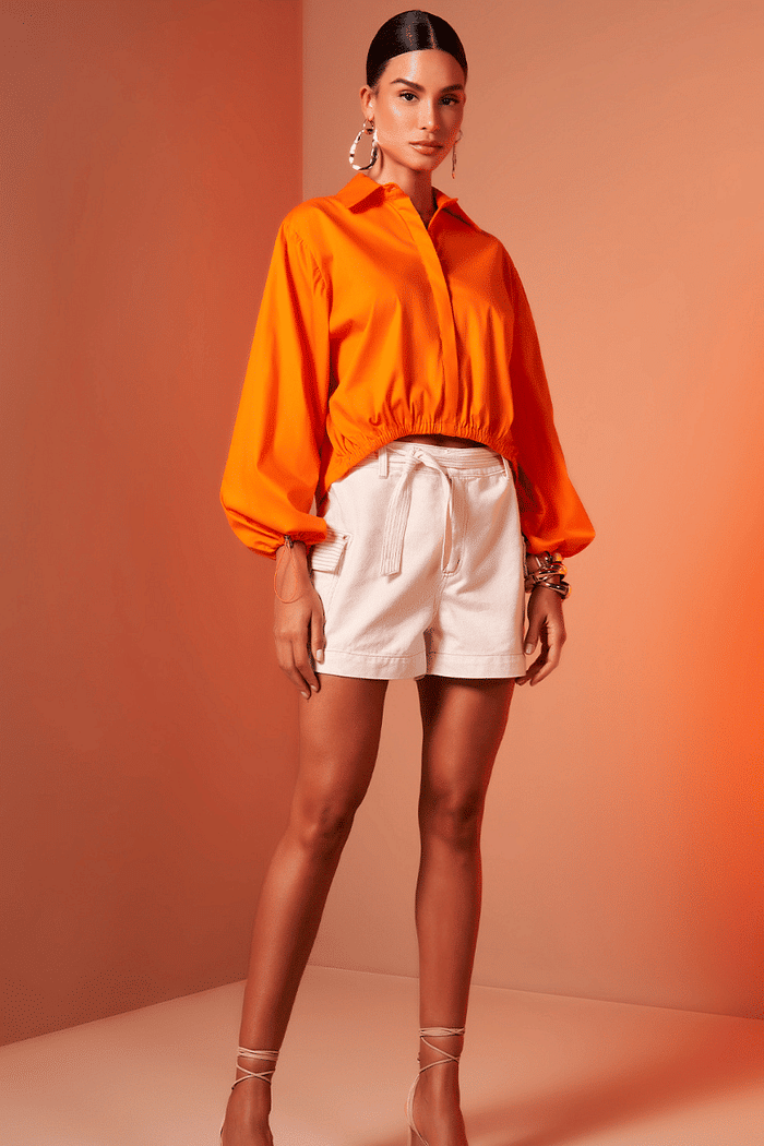 Camisa M/l Tricoline Detalhe Mangas