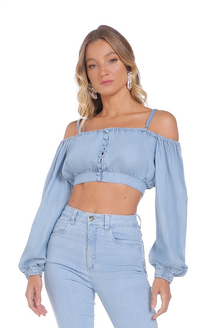 Top Jeans Ombro A Ombro Viber 322