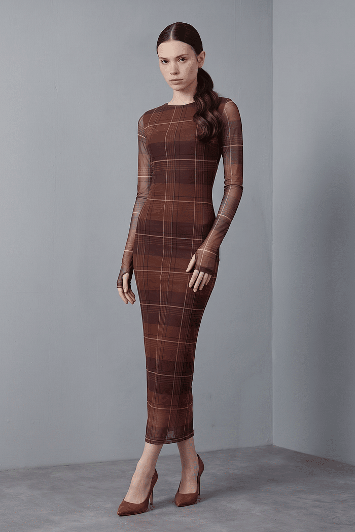 VESTIDO TULE ESTAMPA XADREZ CLÁSSICO