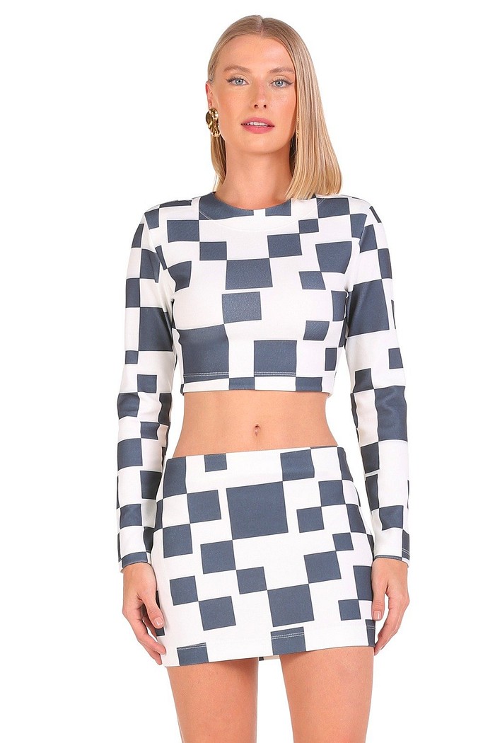 Conjunto Top E Saia Estampado Viber 123