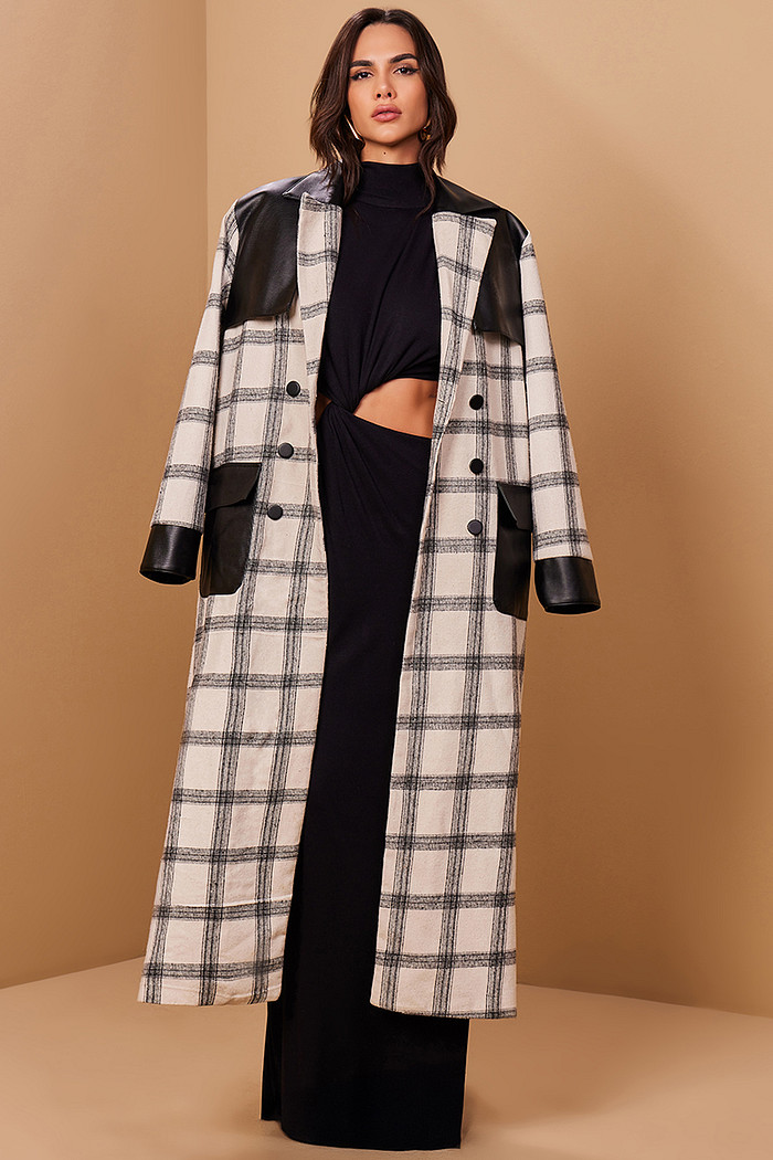 TRENCH COAT RECORTES LEATHER