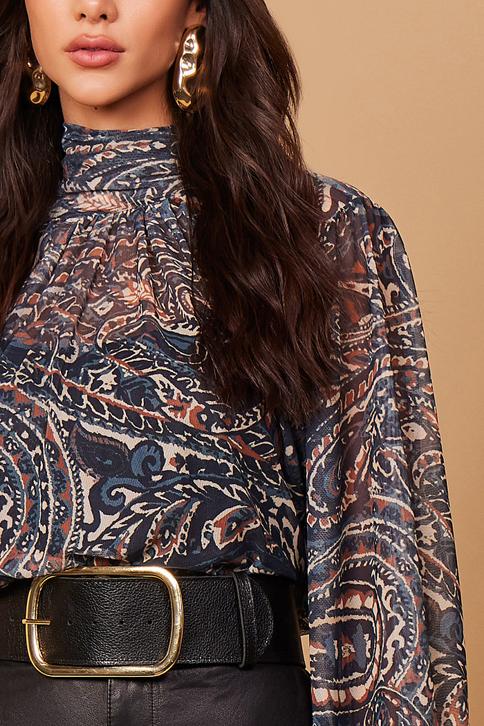 BLUSA M/L FRANZIDOS TULE ESTAMPADO