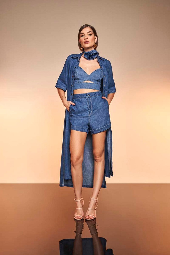 Shorts Jeans Alfaiataria