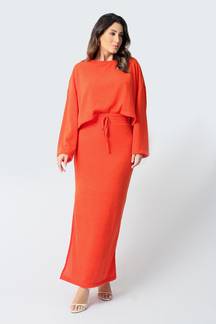 Conjunto Saia E Blusa Tricot Luleg 223