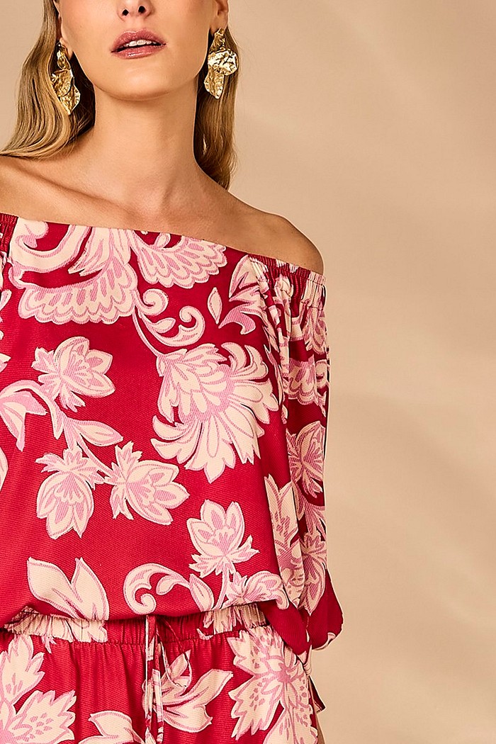 BLUSA OMBRO A OMBRO ESTAMPADA
